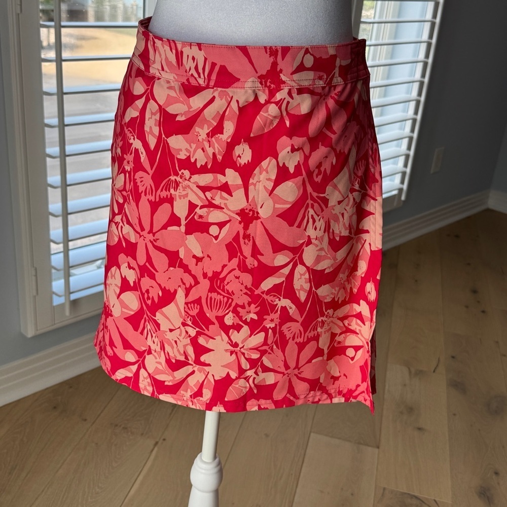 RIpSkirt Hawaii Orange and Red Wrap Skirt Size Medium